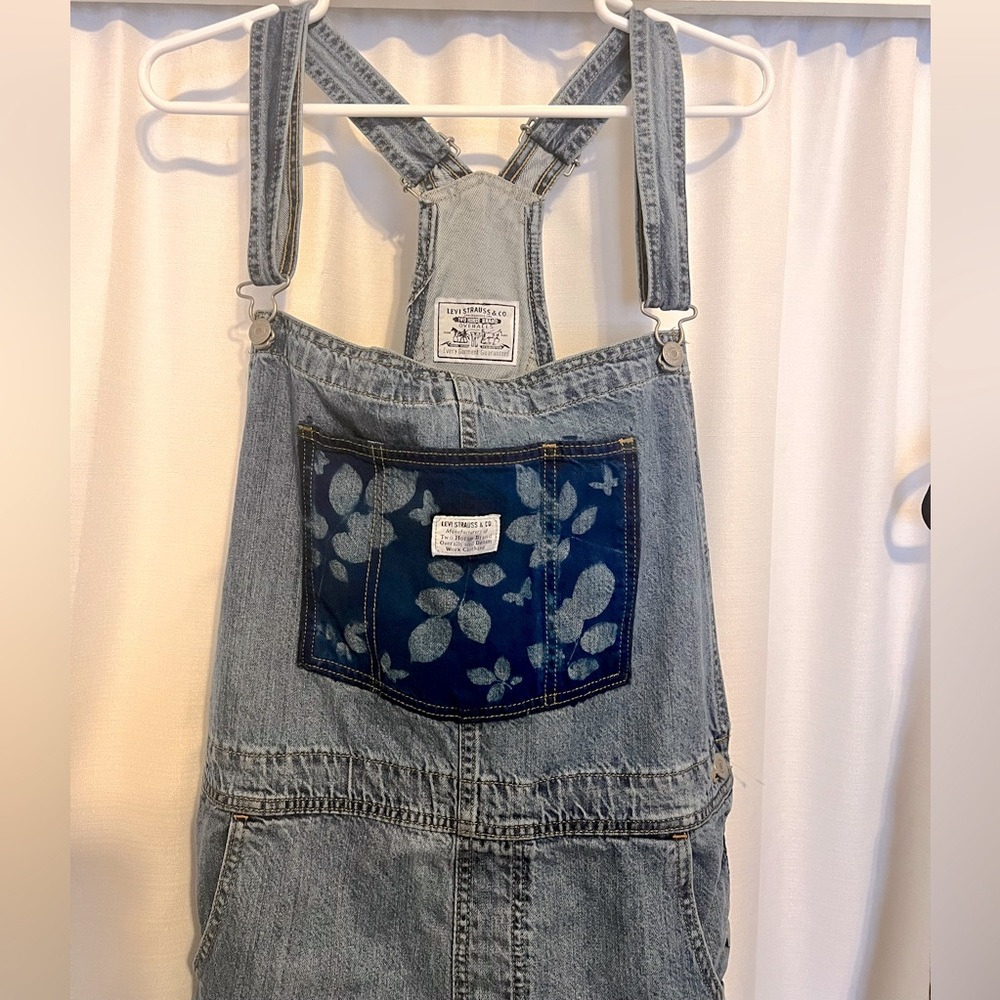 Custom Levi's shortalls cyanotype color processing :)